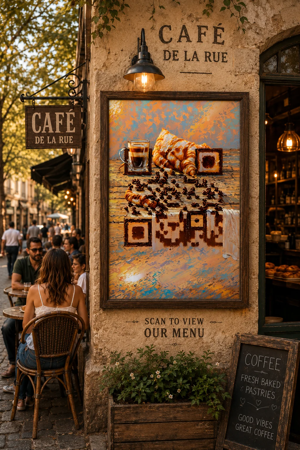 Cafés & Bistros QR code example