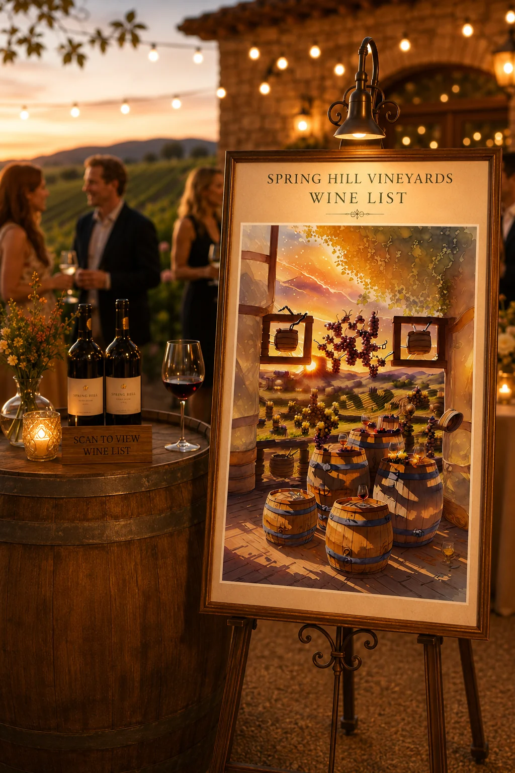 Menus & Events QR code example