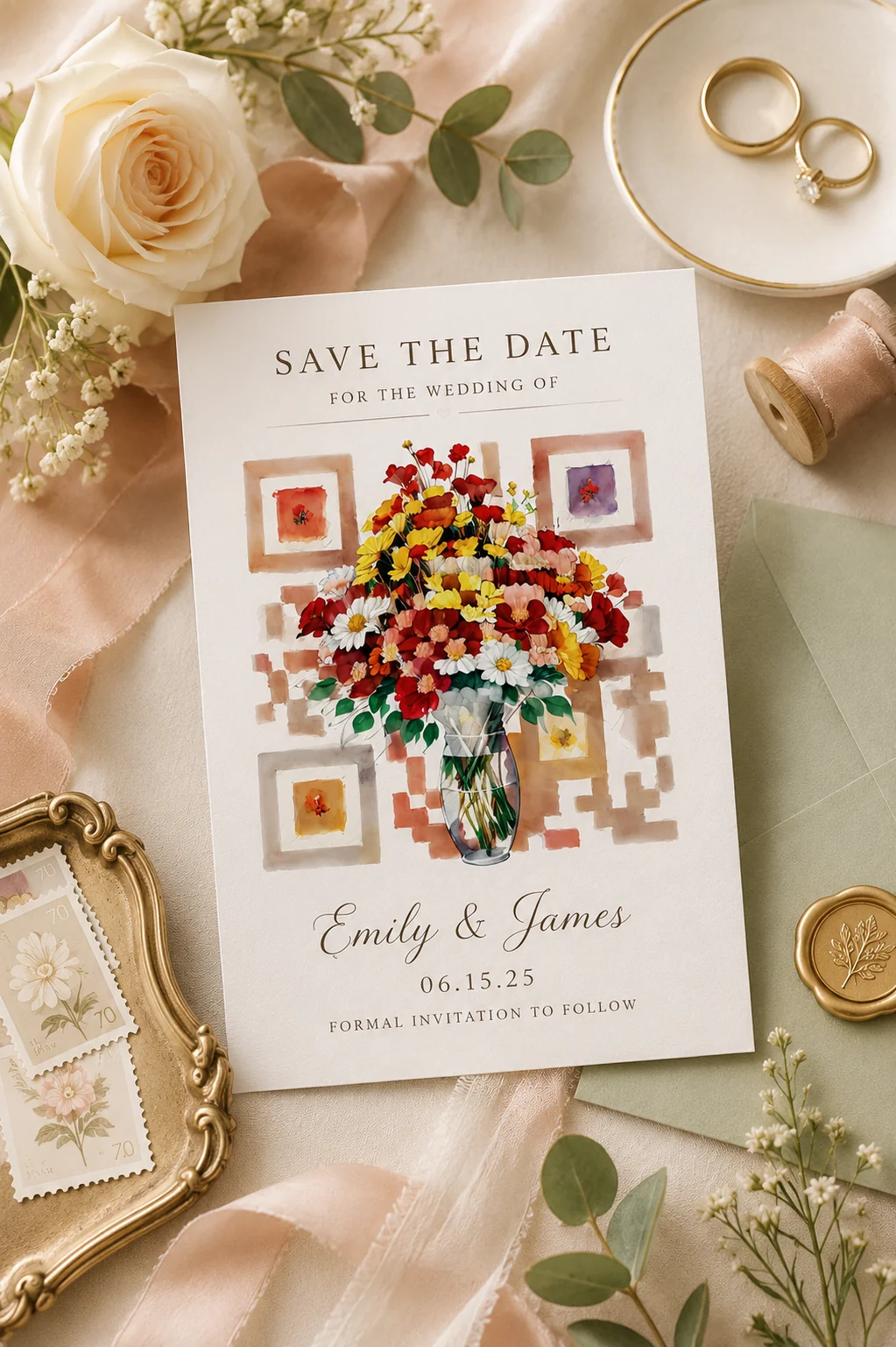 Wedding Stationery QR code example